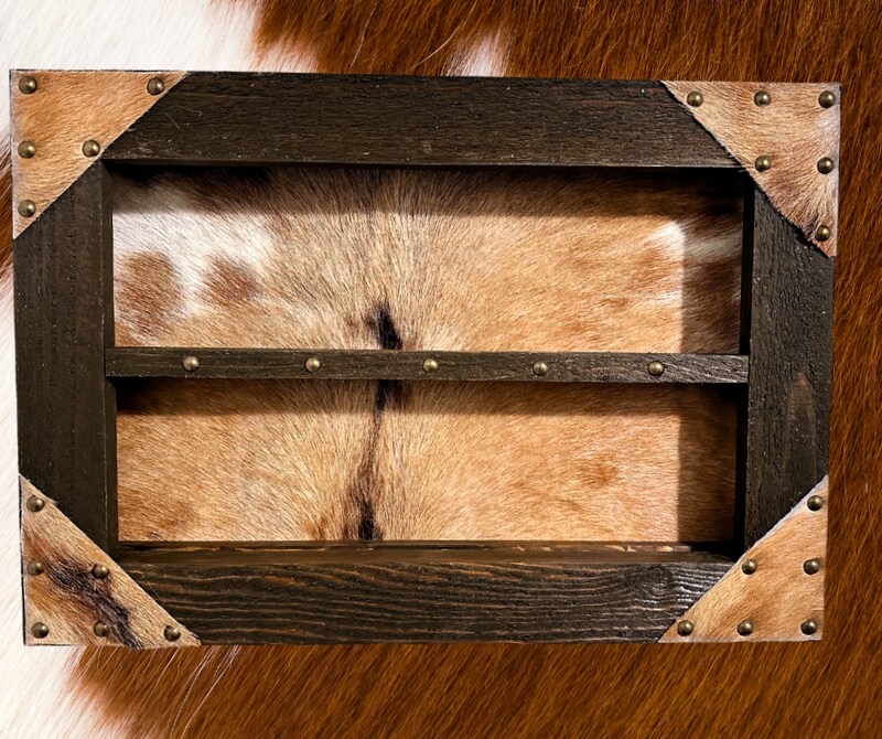 Western Belt Buckle Display with Genuine Cowhide Hair Background
